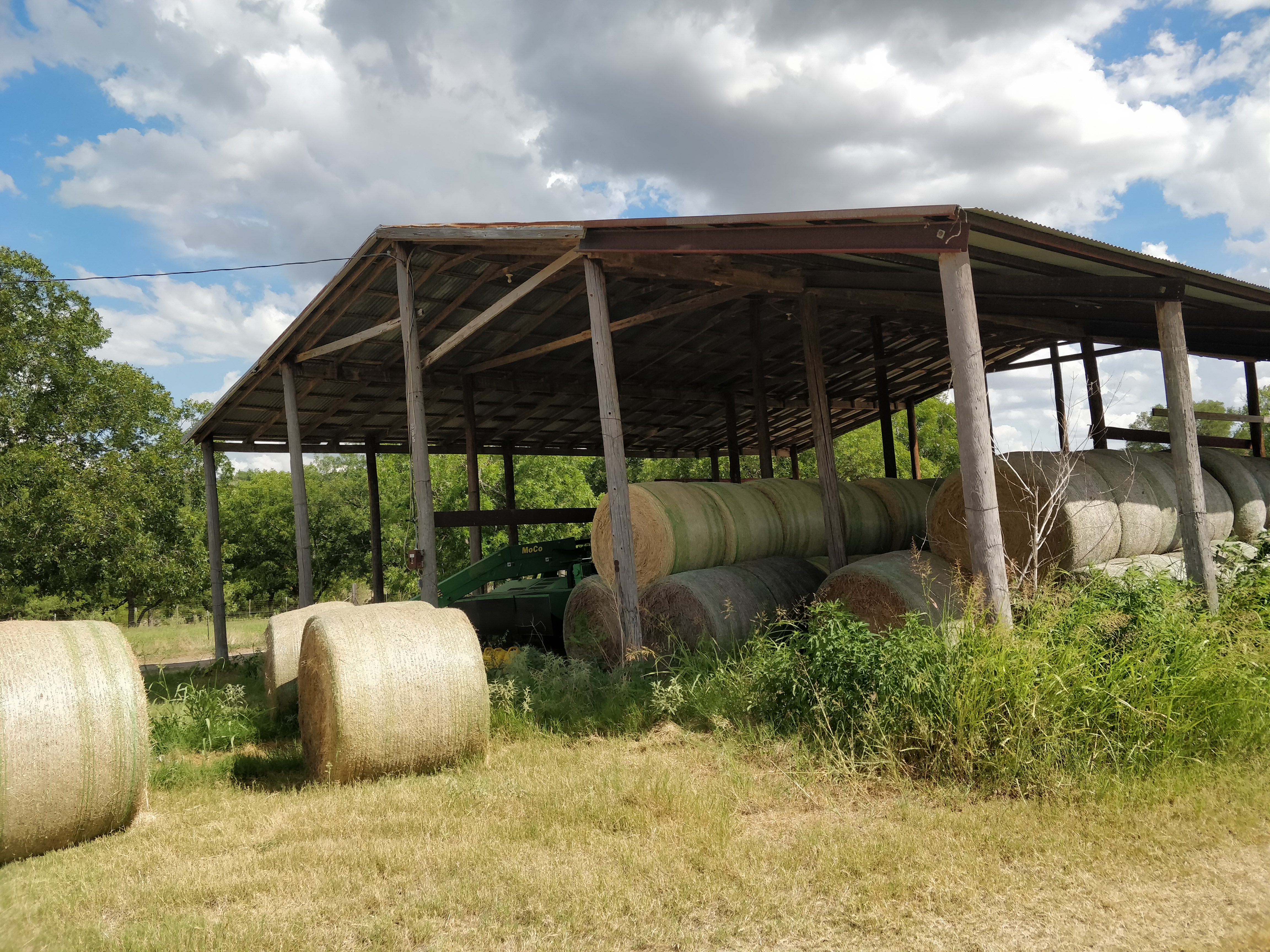 pole barn with hay